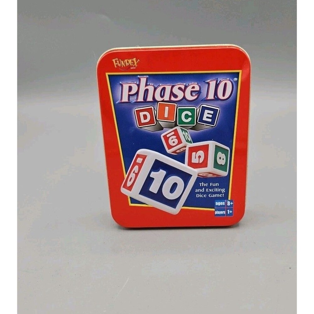 PHASE 10 Dice Game Fundex Complete 2004 Tin